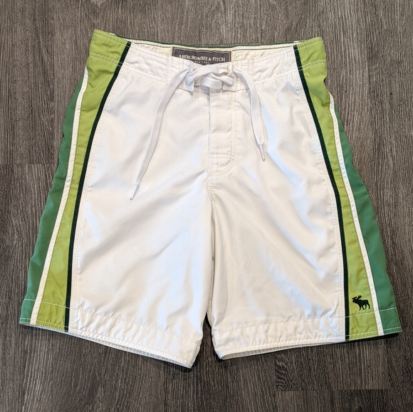 Abercrombie Fitch Swim Mens White And Green Abercrombie Fitch Swim Trunks Size 3 Poshmark